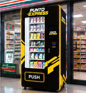 Máquina Punto Express a la entrada de una tienda de conveniencia